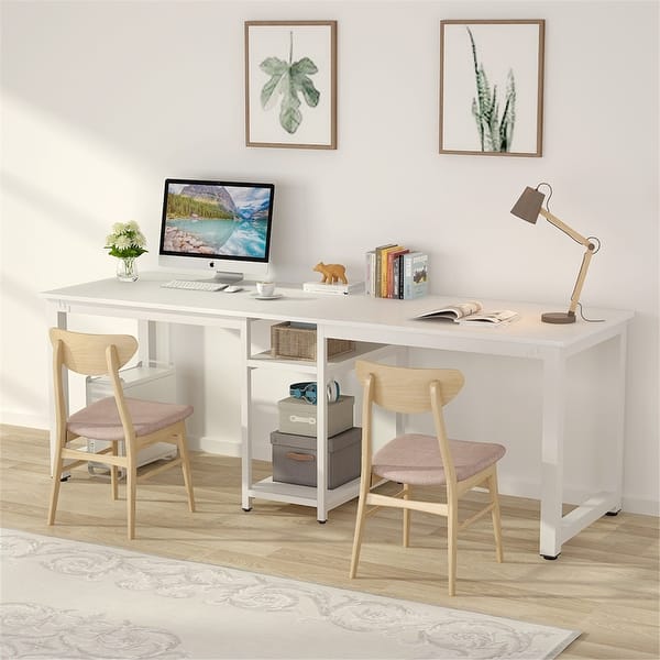 Double Mobile Desk & Craft Table oak