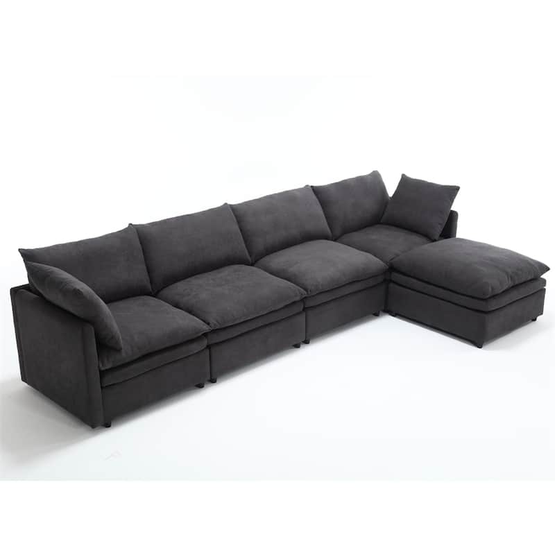 Modern 5-seat U-shaped Sectional Sofa with Chaise Lounge