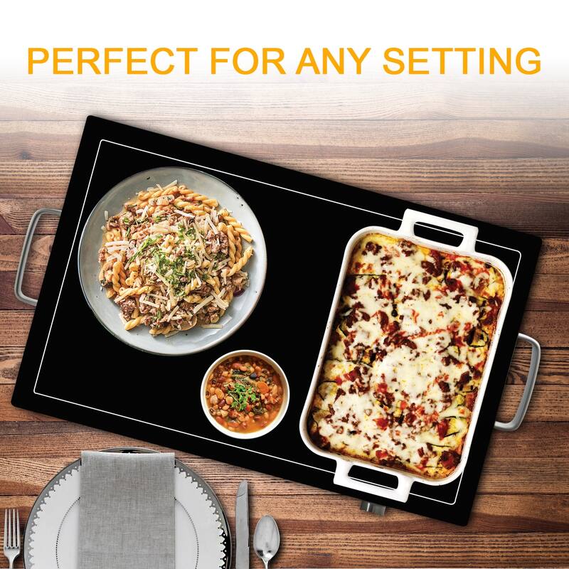 MegaChef 25in Length Electric Warming Tray with Adjustable Temperature