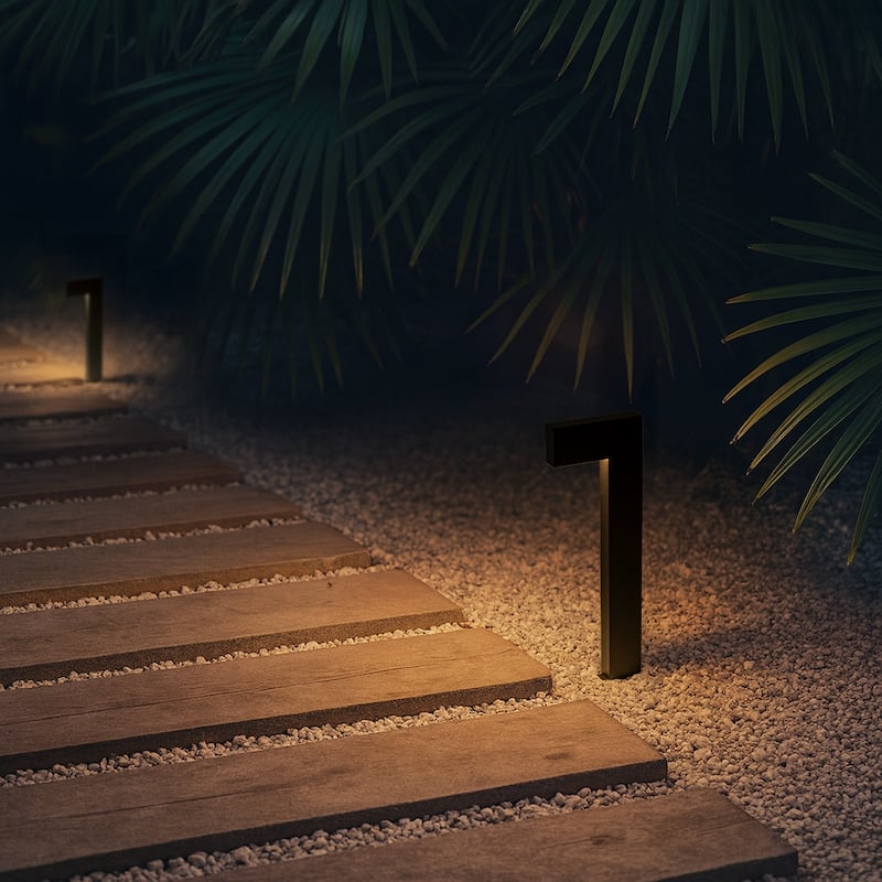 Low Voltage 12V Black Integrated LED Landscape Path Lights, Warm White Outdoor Garden & Driveway Lighting (6 Pack) - W6''