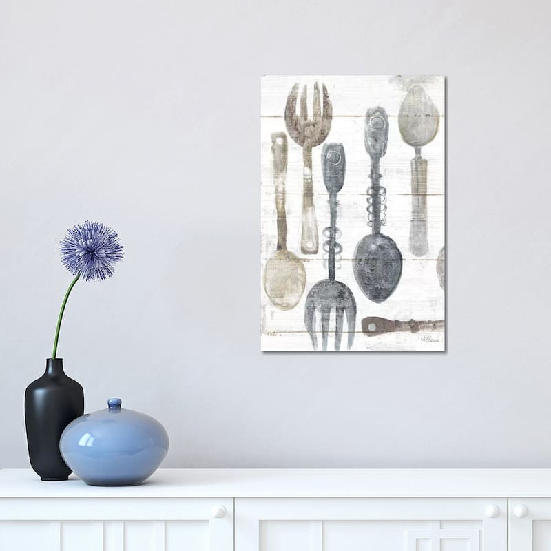 iCanvas "Spoons And Forks II Neutral" by Albena Hristova Canvas Print - 18x12x1.5