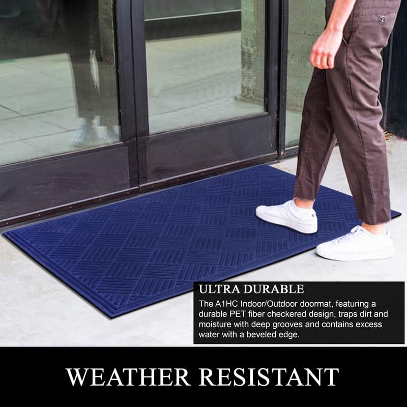 A1HC All Weather Durable Polypropylene Non Slip Backing Rubber Door Mat