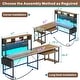 preview thumbnail 57 of 68, L Shaped Gaming Desk Computer Desk Corner Desk Pegboard Power Outlet