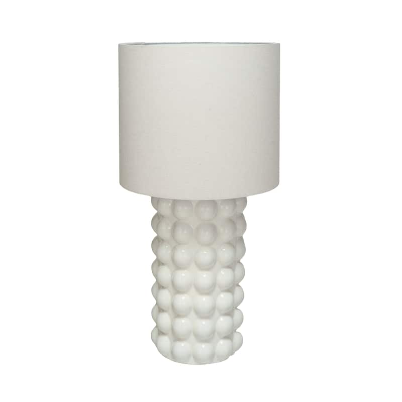 Stoneware Hobnail Table Lamp - White