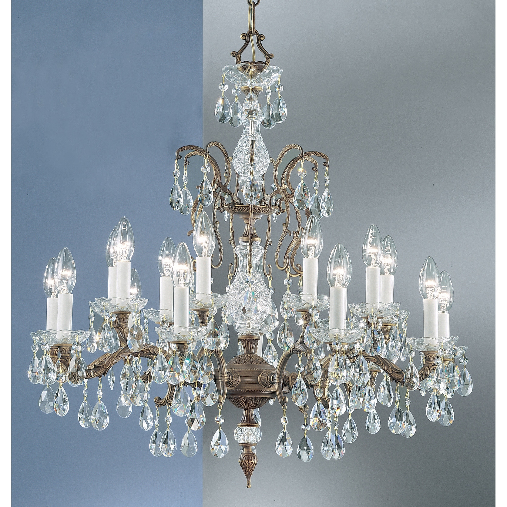 Classic Lighting 5538-RB  30" Crystal Cast Brass Chandelier from the Madrid Collection (Prisms Amber) - Chandeliers For Bedrooms by Overstock.com