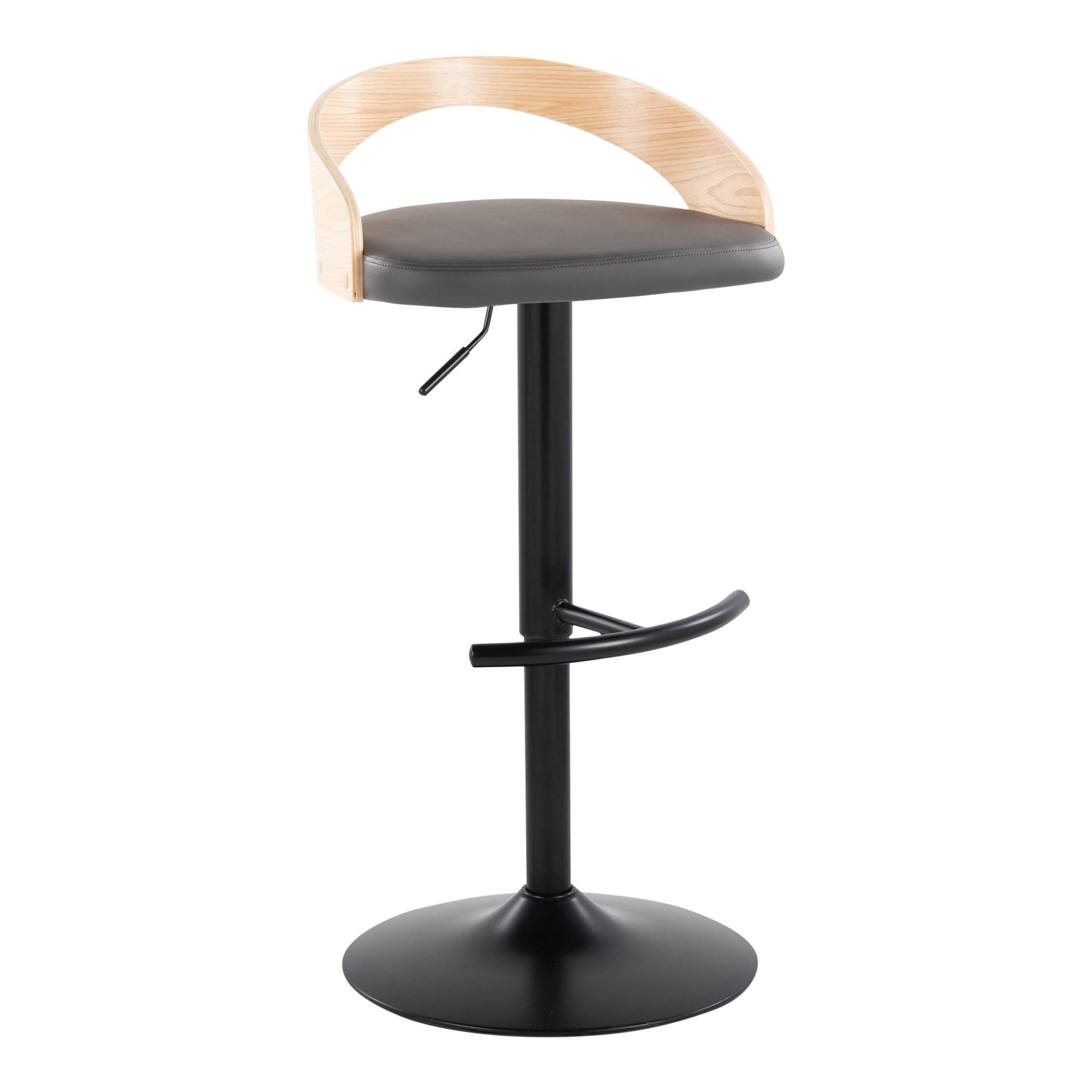 Option Grey PU/Natural Wood/Black Metal