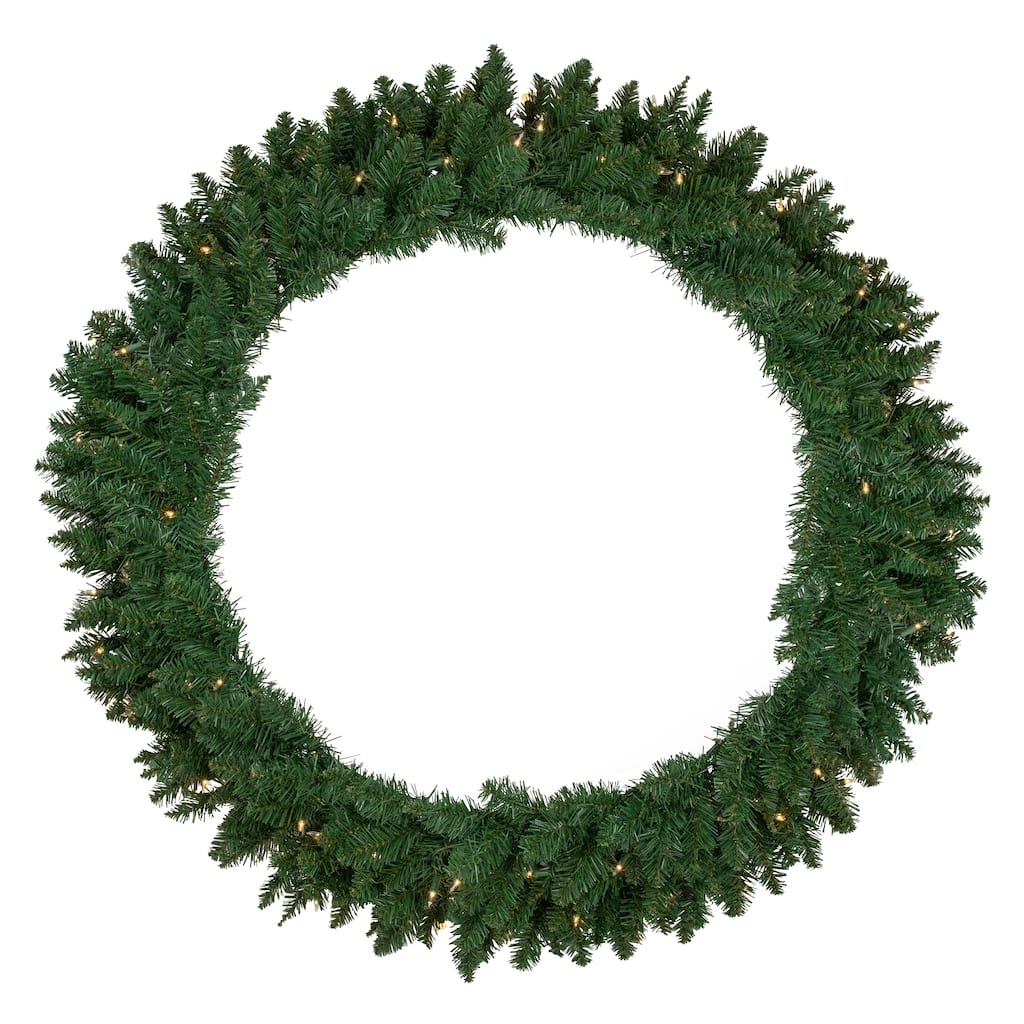 Pre-Lit Everett Pine Artificial Christmas Wreath 48-Inch Clear Lights - 48"