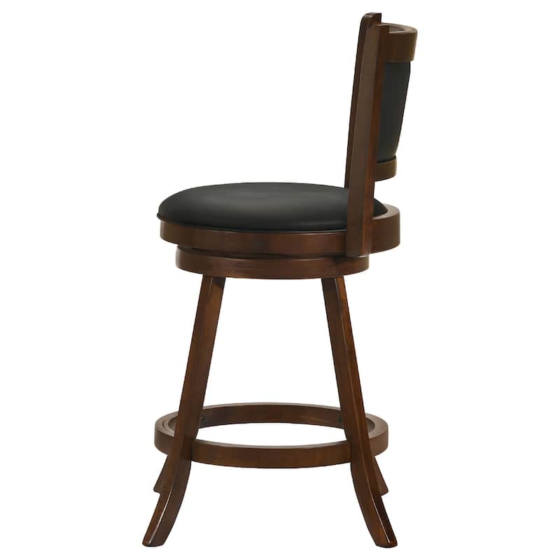 Counter Height Stool with Upholstered Seat, Brown, Set of 2