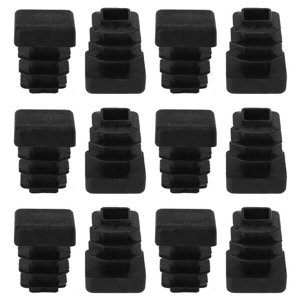 Square Tube Insert Furniture Floor Protector for 0.39" to 0.47" Inner Size 12pcs