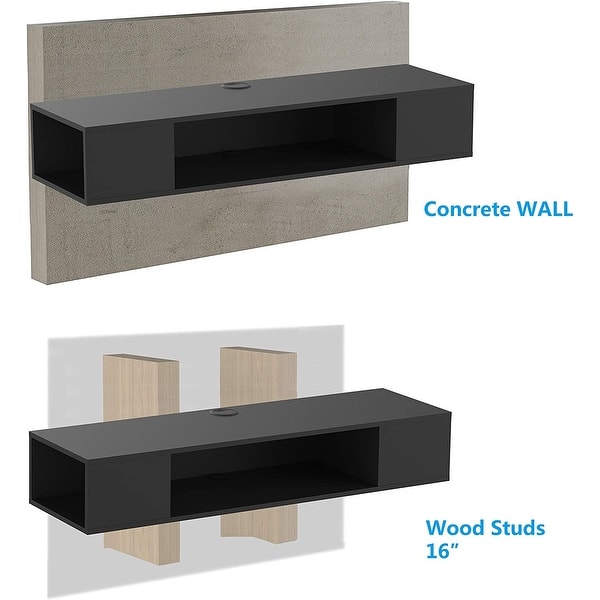 FITUEYES Floating TV Stand Wall Mounted Entertainment Center Black
