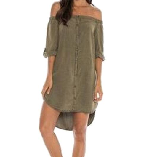Shop Cloth Stone New Green Women S Size Small S Off Shoulder