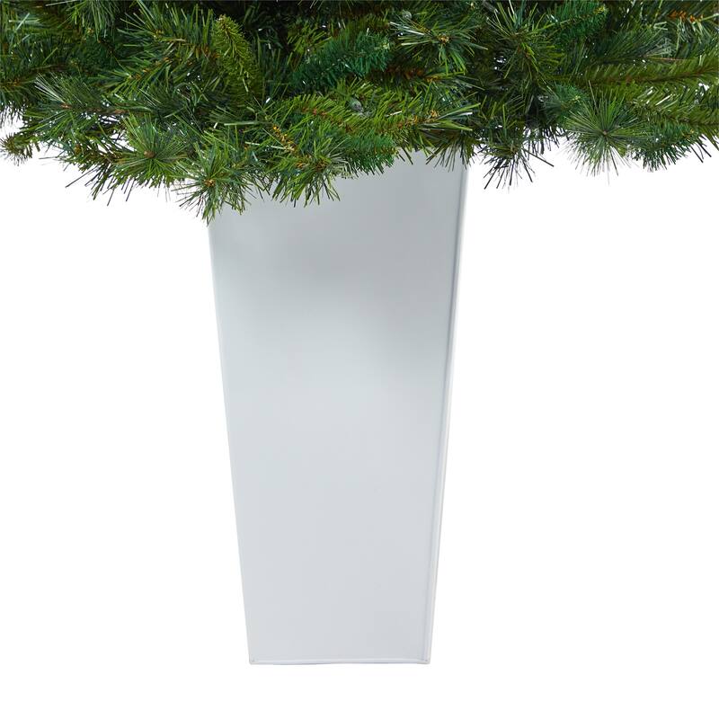 4.5ft Artificial Christmas Tree with Lights & Planter - Holiday Decor - Green - 48