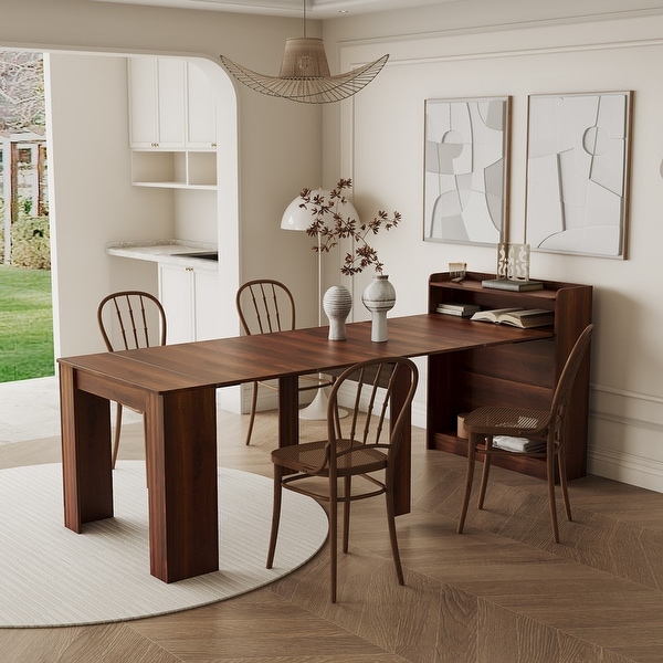 Modern Extendable Dining Table with Storage Kitchen Storage