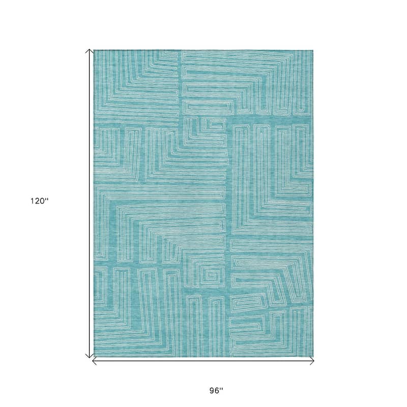 HomeRoots Geometric Transitional Rectangle Outdoor Rug