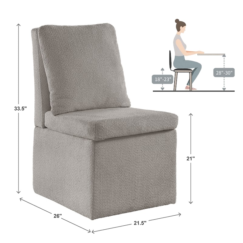 Gowanus Boucle Parson Dining Chair with Casters by iNSPIRE Q Classic
