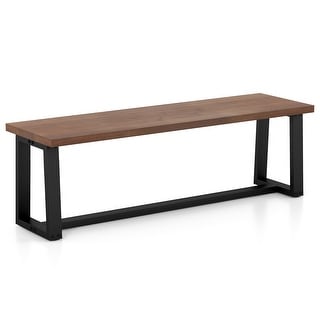 Costway 56.5"L Large Wood Dining Bench with Metal Frame Adjustable - See Details