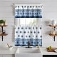 preview thumbnail 2 of 4, Amani Tile 3-Piece Kitchen Curtain Tier Set & Valance Blue - 2 Tiers(30"W x 36"L Each) & 1 Valance(60"W x 15"L)