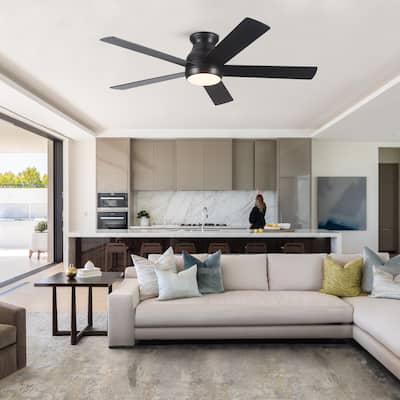Energy Saving Ceiling Fan Light with Dimmable 3-Color Temperatures & 6-Speed Fan Remote Control, Reversible Motor