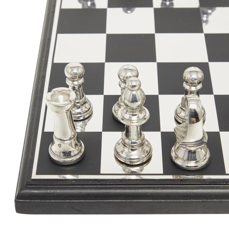 Aluminum Metal Chess Game Set - Gold or Black - Roche River Decor