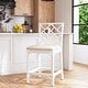 preview thumbnail 30 of 67, Natural Rattan Handmade Chippendale Cushioned Bar Stool by East at Main White - Counter Height