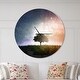 preview thumbnail 8 of 8, Designart 'Single Tree Space Background' Oversized Traditional Wall CLock
