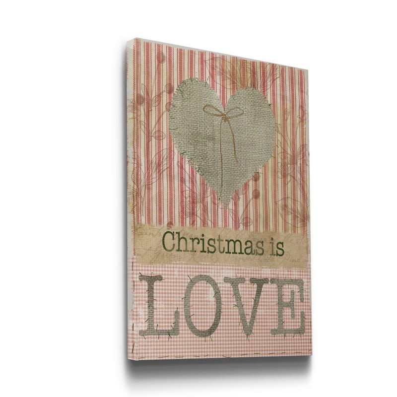 Burlap Christmas Love-Premium Gallery Wrapped Canvas - Ready to Hang