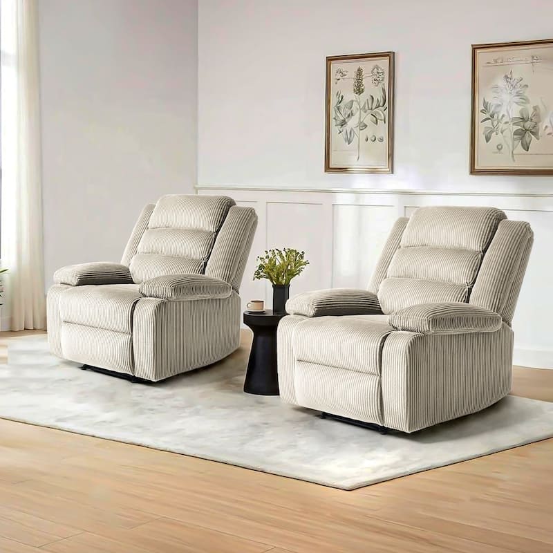 2 Set Classic and Traditional Manual Recliner Chair