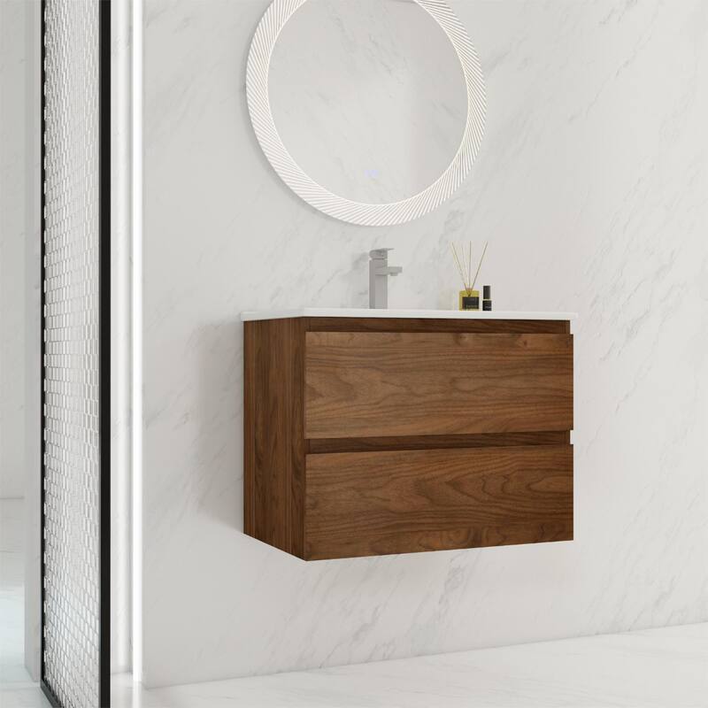 BNK 24"/30"/36'' Single Sink Bathroom Vanity with Two Soft Close Drawers