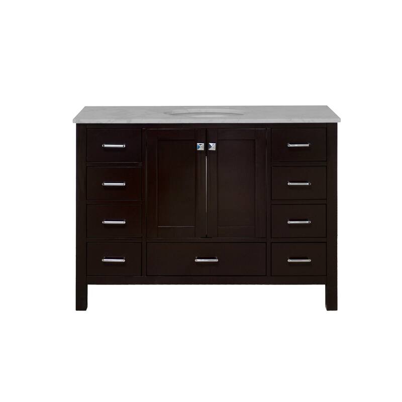 KitchenBathCollection Horizon 48" Bathroom Vanity with Engineered Carrara Top