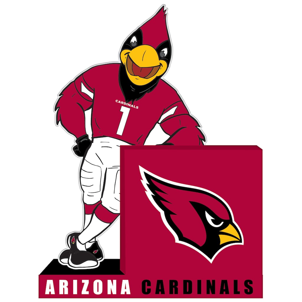 8 in. Wooden Mascot Statue with Team Logo, Arizona Cardinals