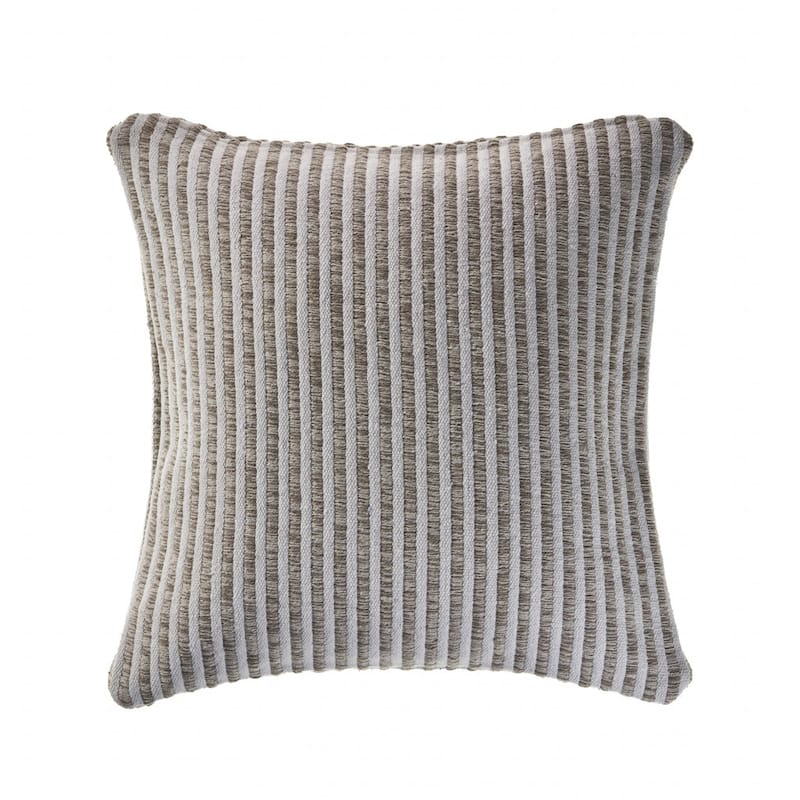 HomeRoots 22" X 22" Beige And Cream 100% Cotton Striped Zippered Pillow