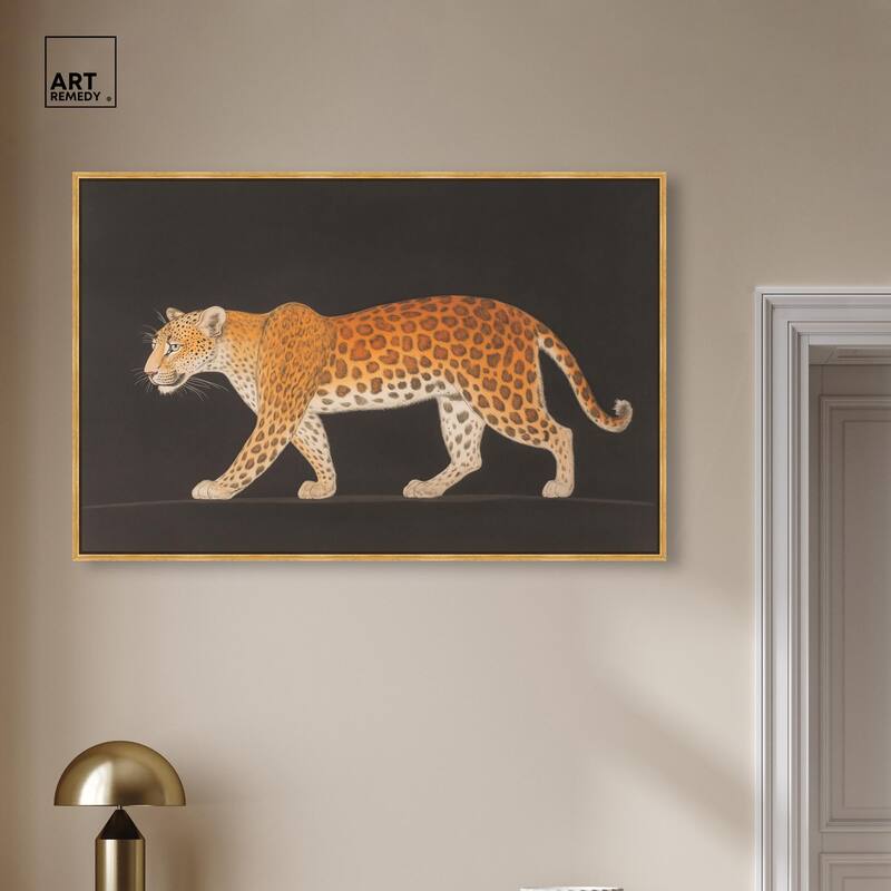 Golden Leopard Canvas by Art Remedy