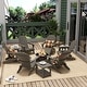 preview thumbnail 52 of 85, Vineyard HIPS Outdoor Folding Eco-Friendly All Weather Seashell Adirondack Chairs (12-Piece Conversation Set) Charcoal Gray