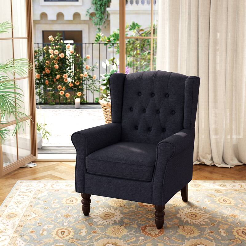 Tufted Wingback Upholstered Accent Chair for Living room