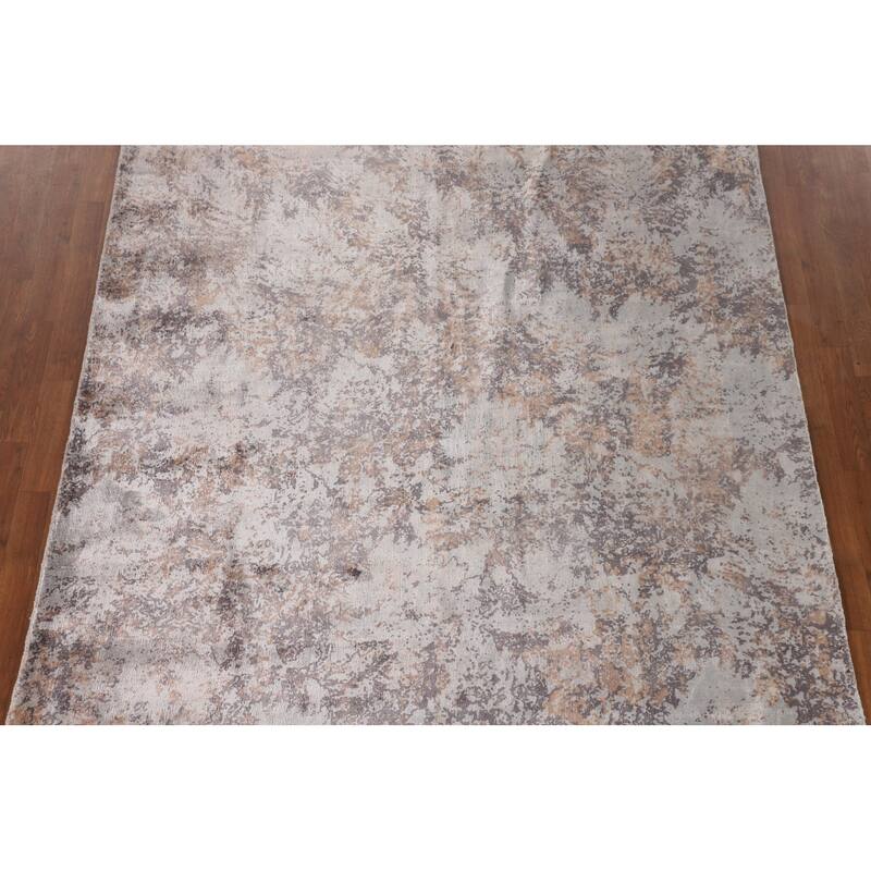 Multi-Color Abstract Indian Area Rug Handmade Wool Carpet - 6'6"x 9'10"