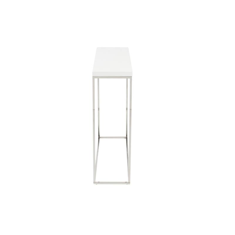 Modern Gray Gloss and Chrome Console Table