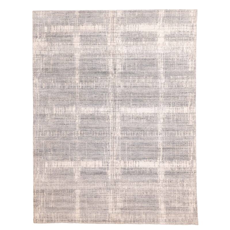 ECARPETGALLERY Hand Loomed Elysian Grey Wool Rug - 7'8 x 9'10