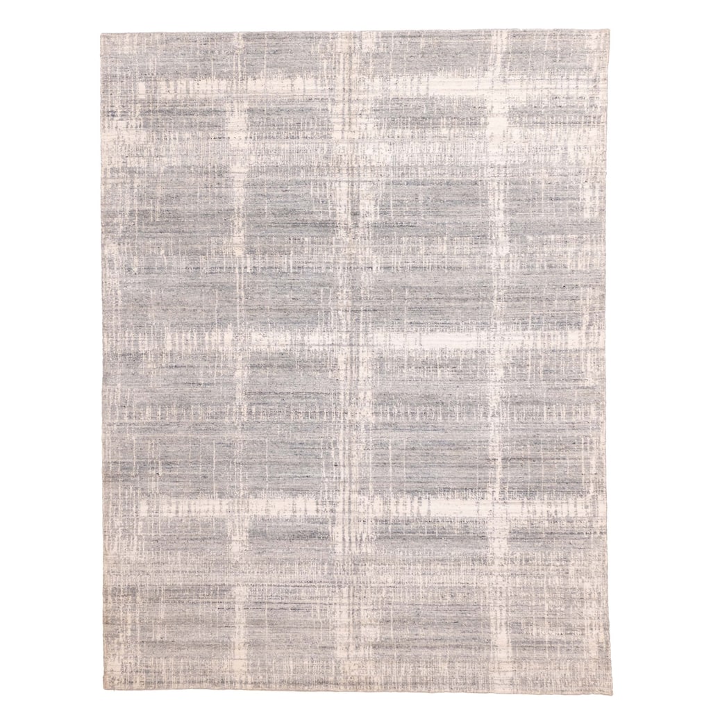 ECARPETGALLERY Hand Loomed Elysian Grey Wool Rug - 7'8 x 9'10