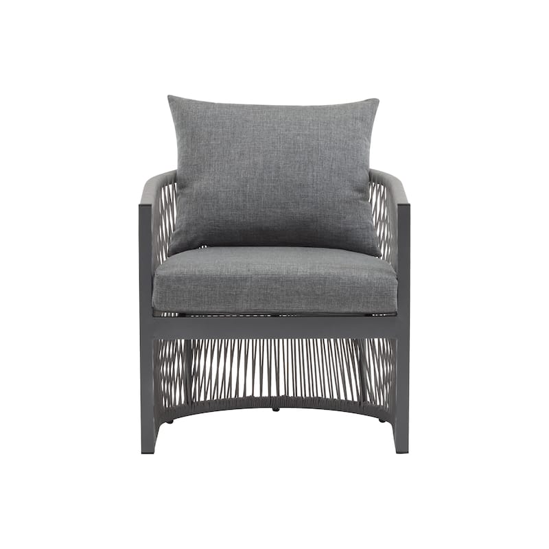 Curved Aluminum Lounge Chair with Fashionable Rope-Weave