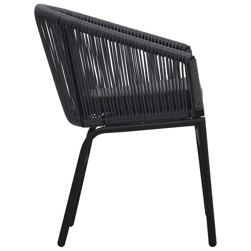 vidaXL Patio Chairs 2 Pcs Wicker Patio Dining Chair with Cushion PE Rattan