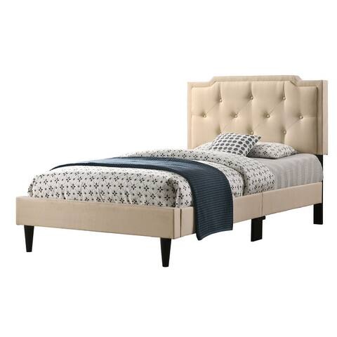 Deb Transitional Tufted Upholstered Adjustable Height Panel Bed