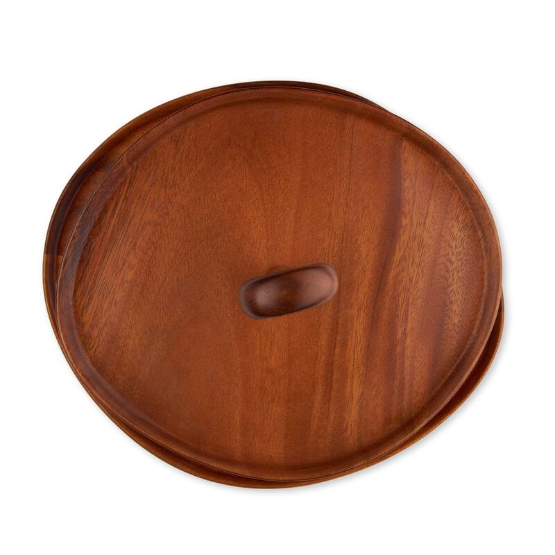 Nambe Portables Wood Tiered Dessert Stand - 12 Inch