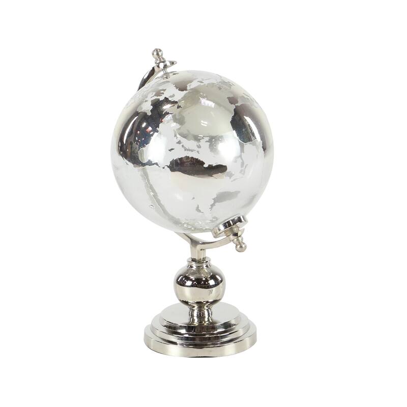 Multi Color Metal and Glass Glam Traditional World Desk Globe