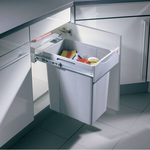 Shop Richelieu 366840 Easy Cargo Bottom Mount Single Bin Trash Can With Grey Overstock 17400907