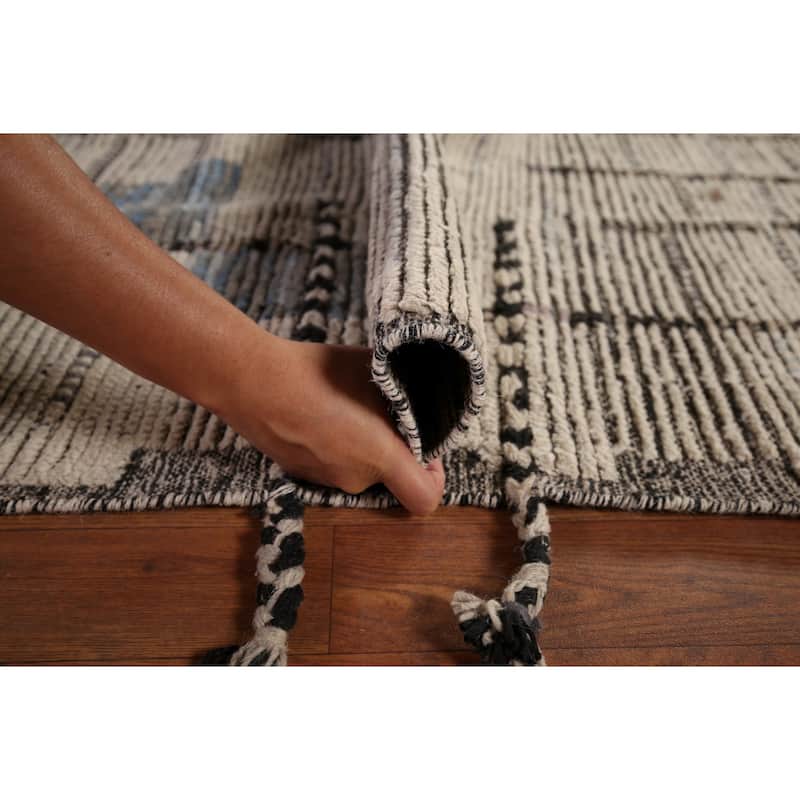 Earth Tone Moroccan Large Area Rug Handmade Oriental Wool Carpet - 9'9" x 15'2"