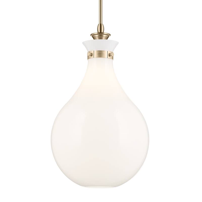 Kichler Lighting Laria 14 Inch 1 Light Pendant with Opal Glass in Champagne Bronze