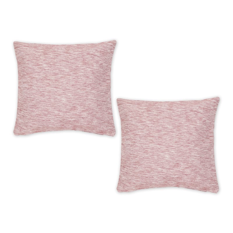 Navy And Off-White Tonal Recycled Cotton Pillow Cover 18x18 (Set of 2) - 18" x 18" - Barn Red