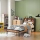 preview thumbnail 10 of 8, Metal Twin Size Platform Bed with Storage Headboard and Bookcase