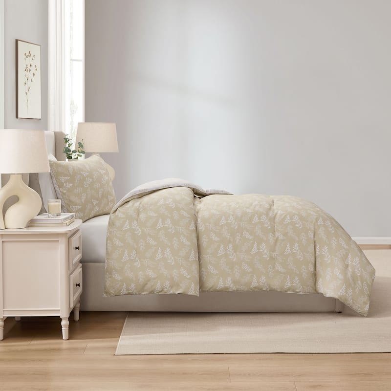 Empyrean 3PC Reversible Botanical Printed Comforter Bedding Set