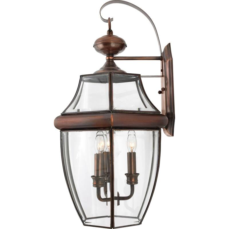 Roseto Gaines 3 Light 23" Tall Outdoor Wall Sconce with Clear Glass